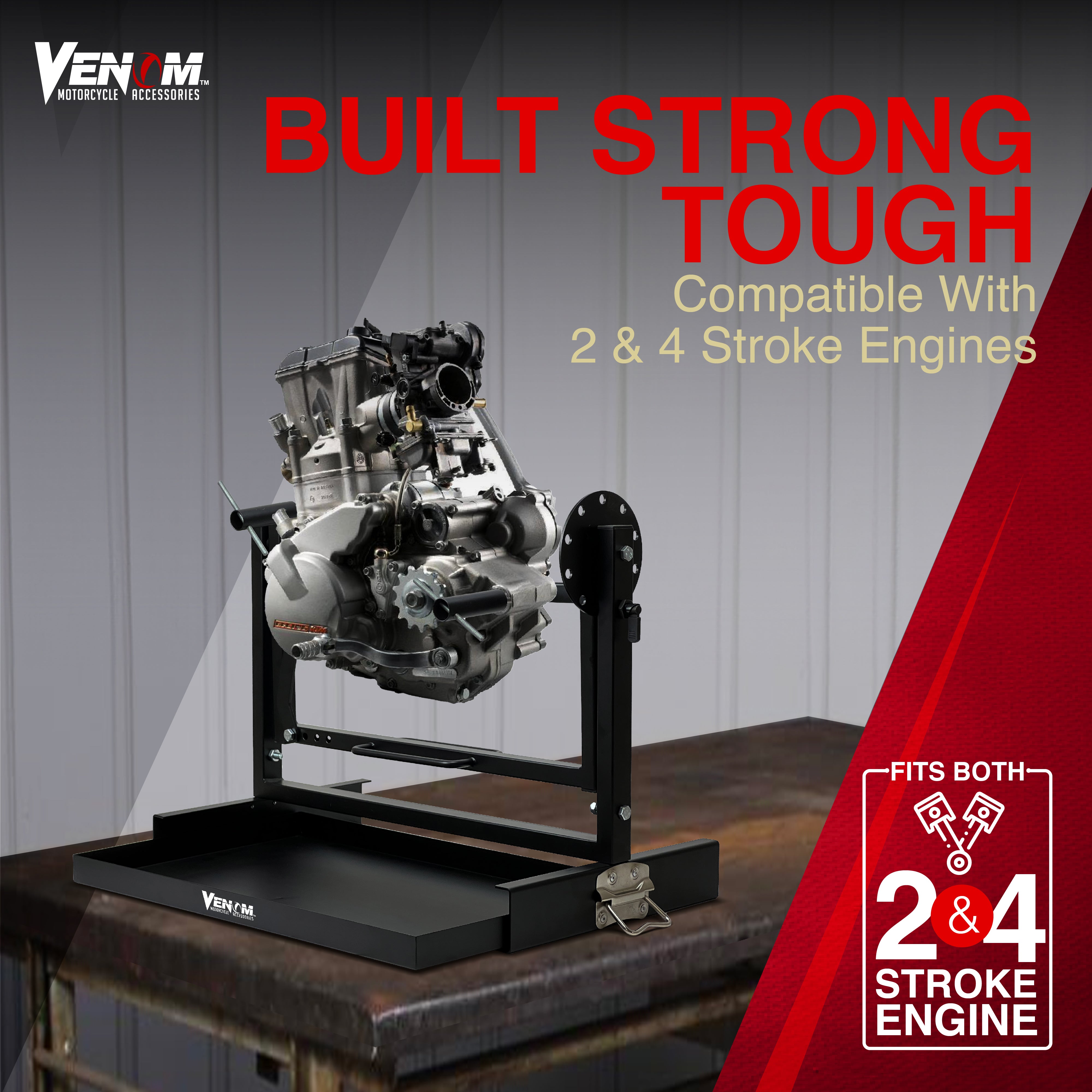 Venom Engine Stand for All Vertical-Type Single Cylinder 2 or 4-Stroke Engine
