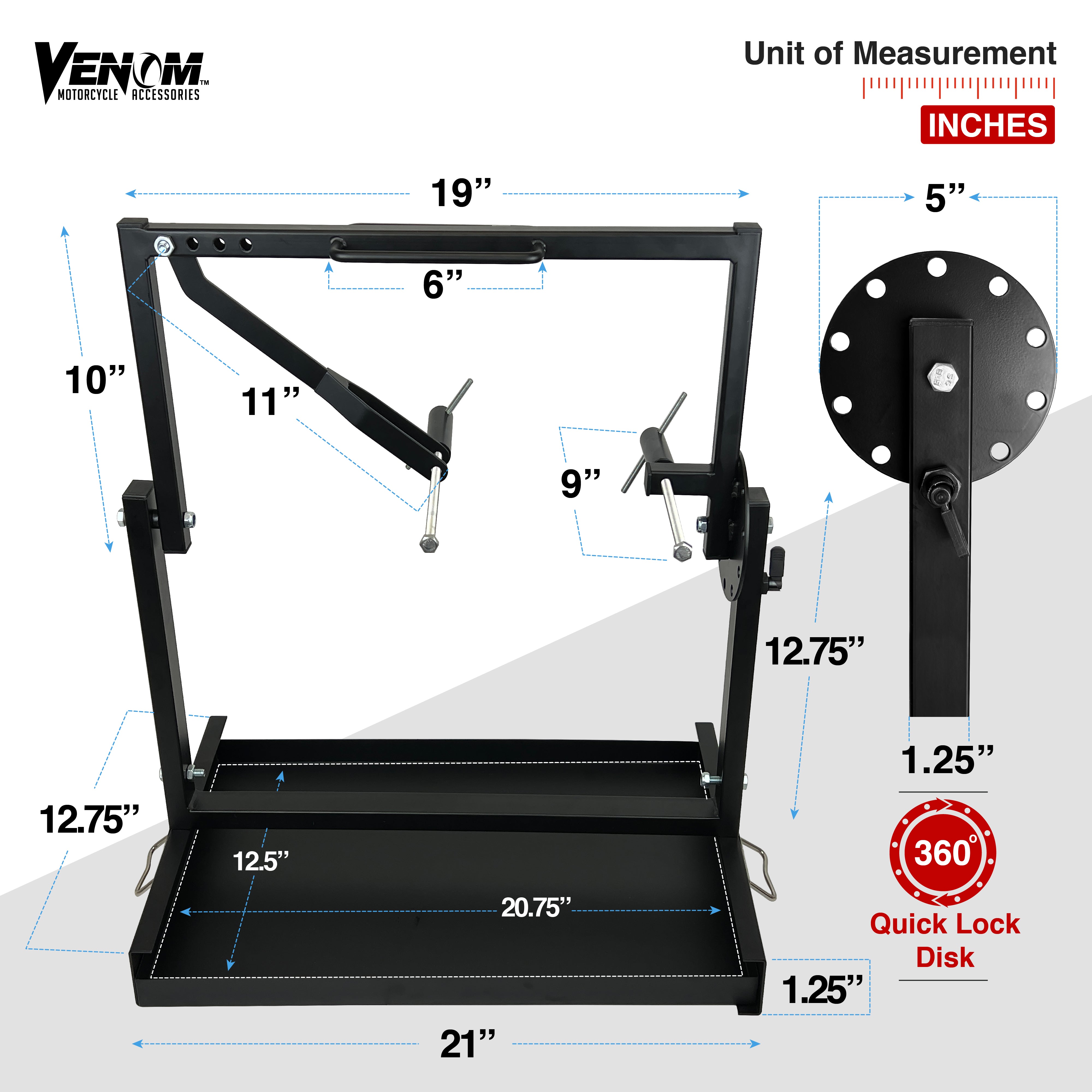 Venom Engine Stand for All Vertical-Type Single Cylinder 2 or 4-Stroke Engine