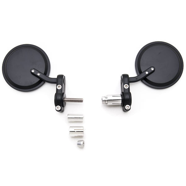 Universal Round Bar End Convex Mirrors For Increased Vision Fits 7/8" and 1" Handle Bars