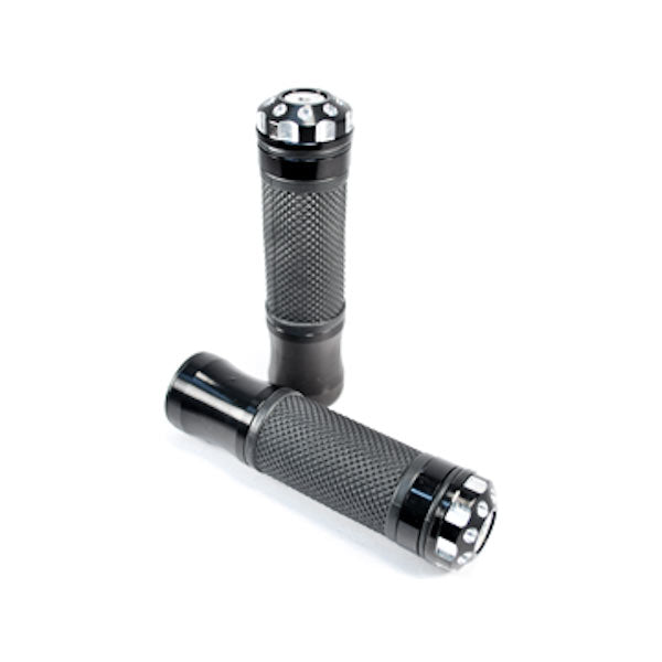 Universal Motorcycle Street Bike Black Hand Grips Bar Ends (7/8")