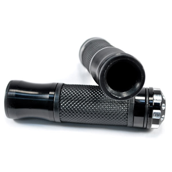 Universal Motorcycle Street Bike Black Hand Grips Bar Ends (7/8")