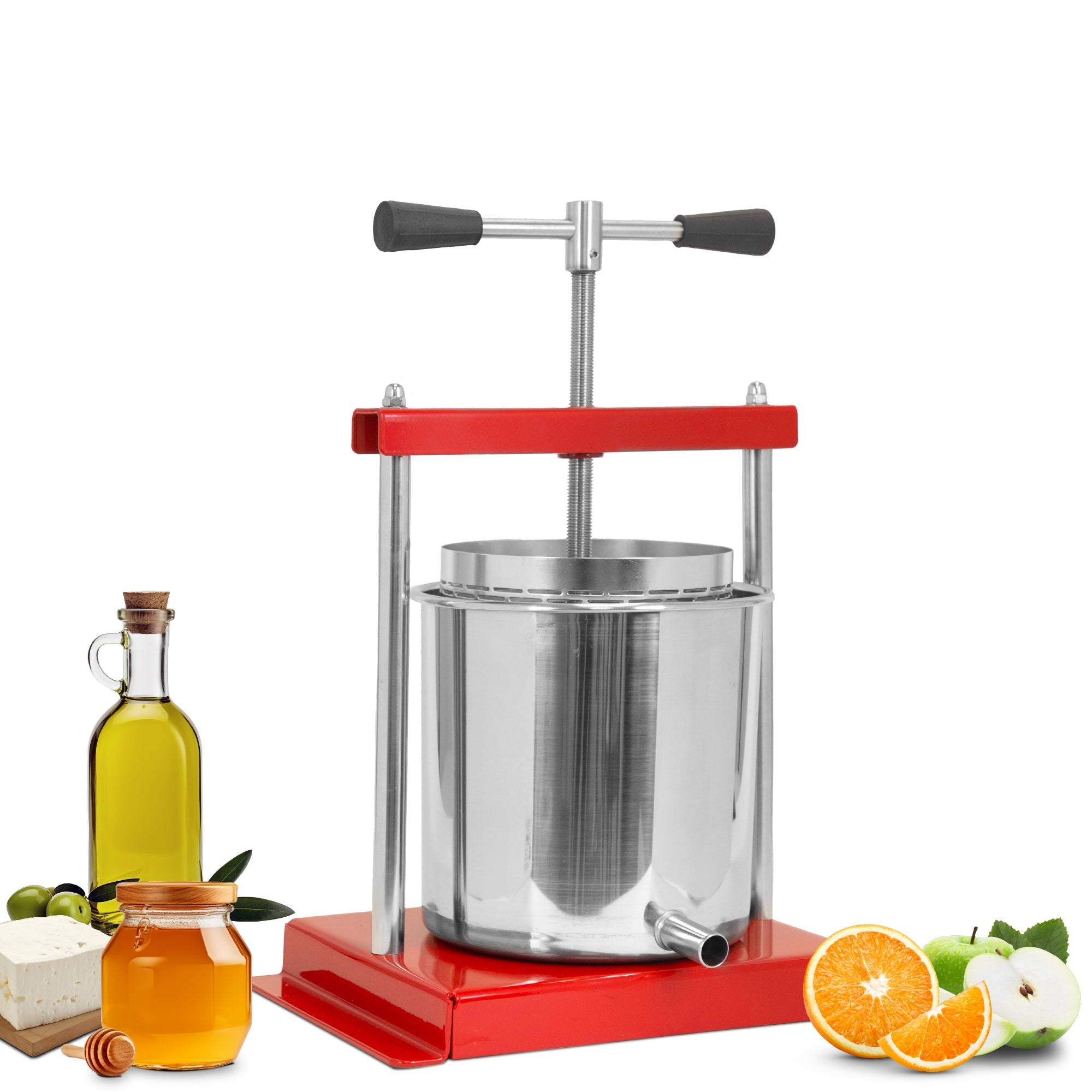 Biltek Stainless Steel Cheese & Fruit Press For Wine