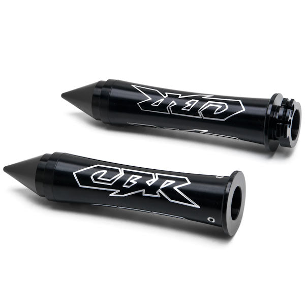 Black Honda CBR Hand Grips w/ "CBR" Logo Spiked Bar Ends