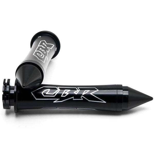 Black Honda CBR Hand Grips w/ "CBR" Logo Spiked Bar Ends