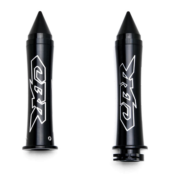 Black Honda CBR Hand Grips w/ "CBR" Logo Spiked Bar Ends