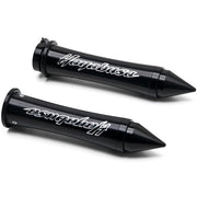 Black Suzuki Hayabusa Hand Grips w/ "Hayabusa" Logo Spiked Bar Ends