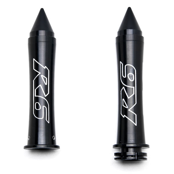 Black Yamaha R6 Hand Grips w/ "R6" Logo Spiked Bar Ends
