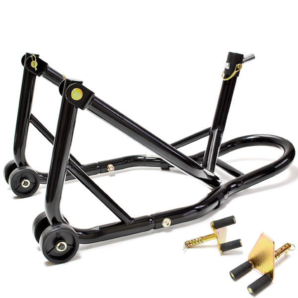 Venom Motorcycle Triple Tree Headlift + Front Fork Wheel Lift Stand Combo (Pin Kit #2)