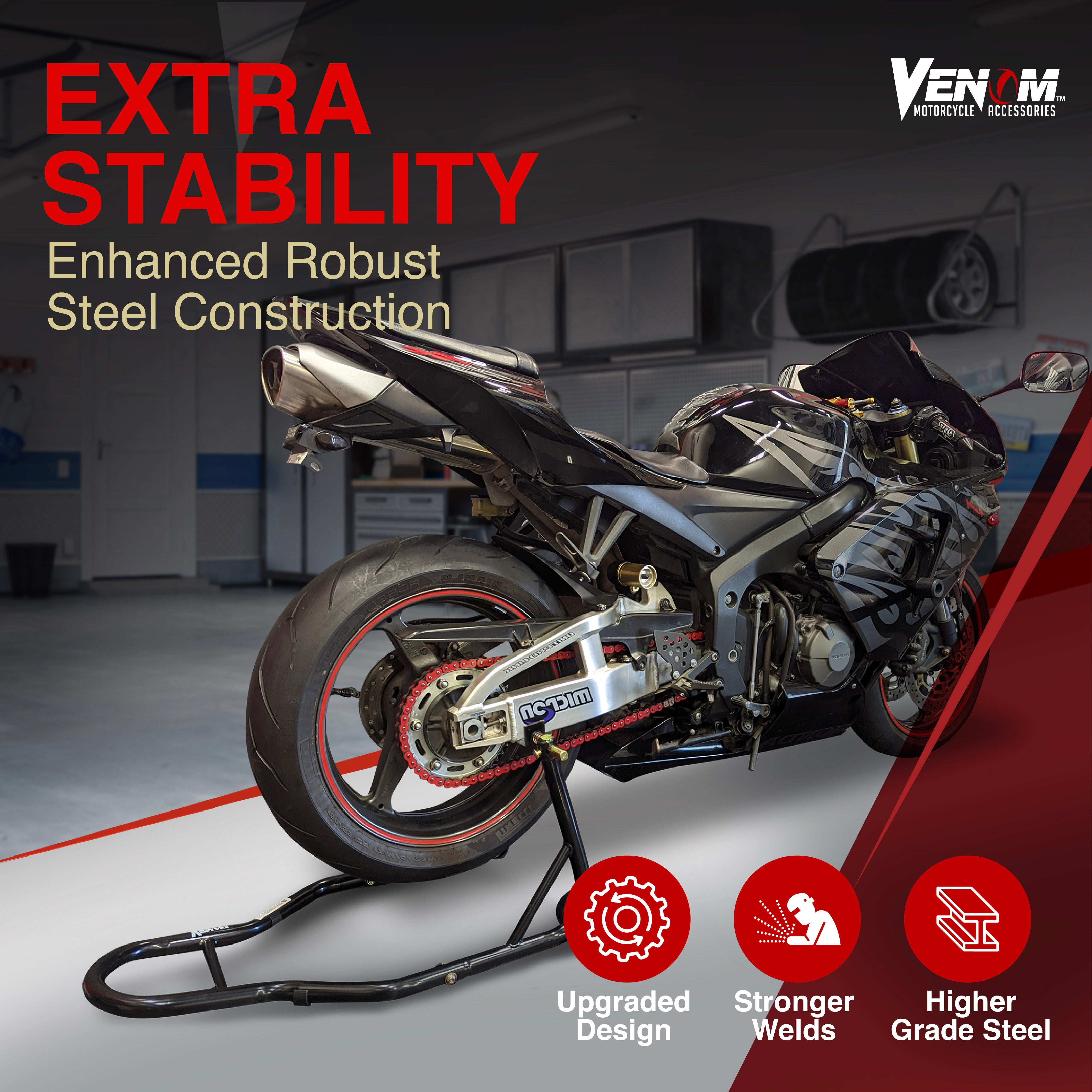 Venom Motorcycle Rear Wheel Swingarm Paddle Lift Stand