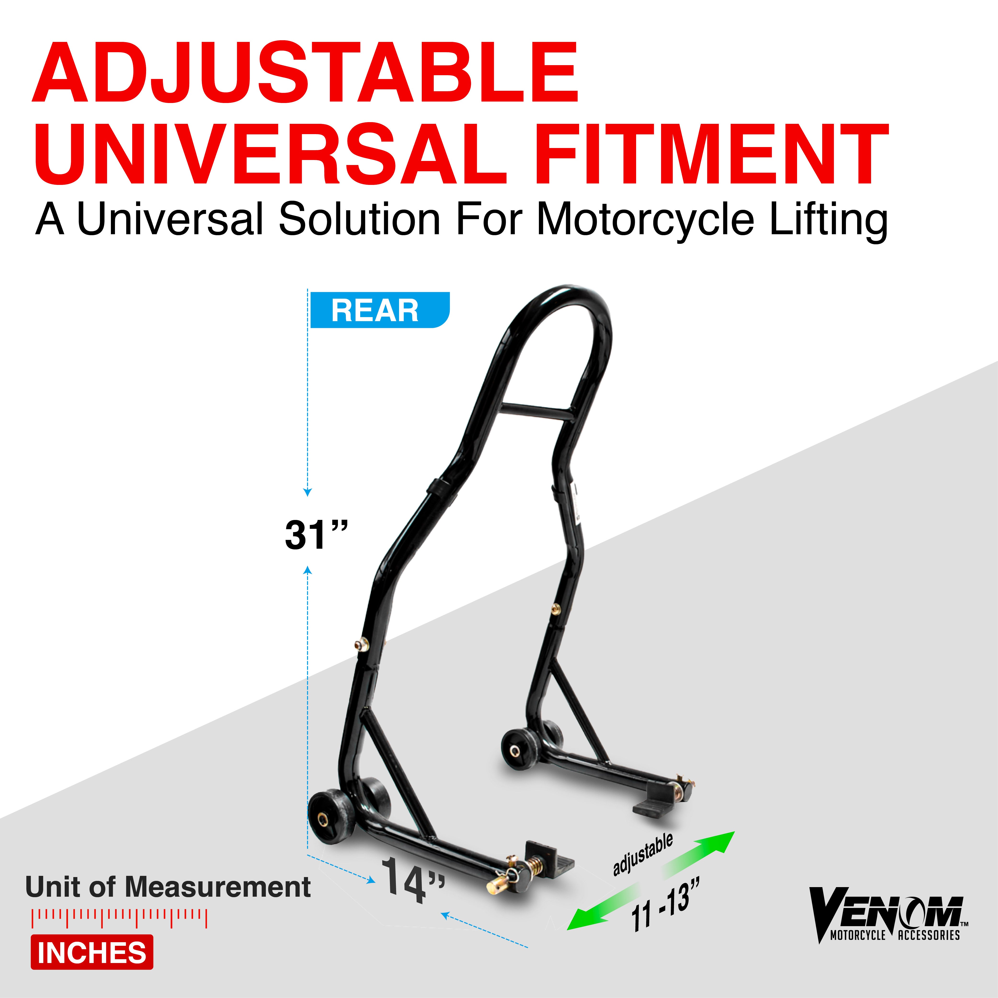 Venom Motorcycle Rear Wheel Swingarm Paddle Lift Stand