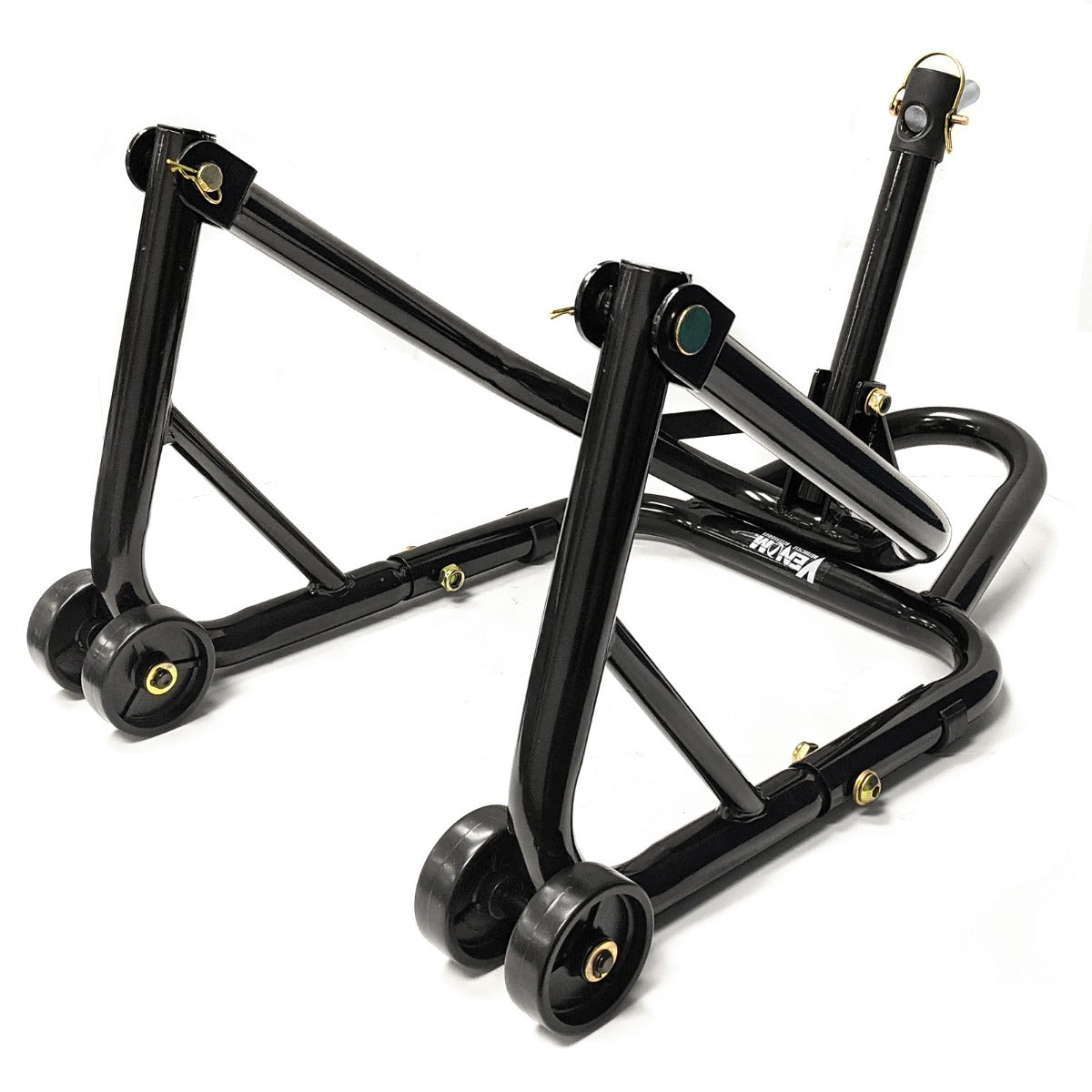 Venom Motorcycle Triple Tree Headlift Front Wheel Lift Stand Combo (Pin Kit #2)