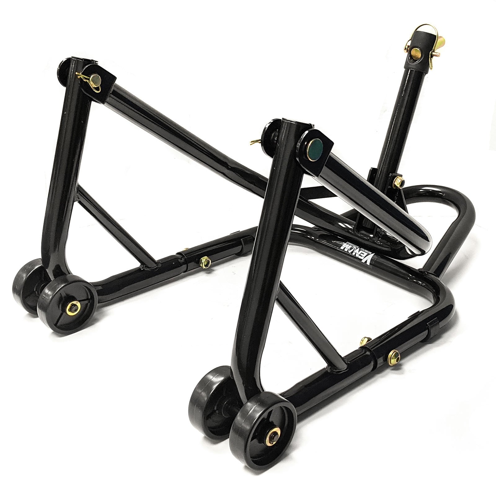 Venom Motorcycle Triple Tree Headlift Front Wheel Lift Stand Combo