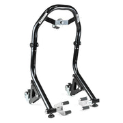 Venom Motorcycle Front Wheel Lift Stand with Dolly Wheels, Fork Lift Attachments, Black