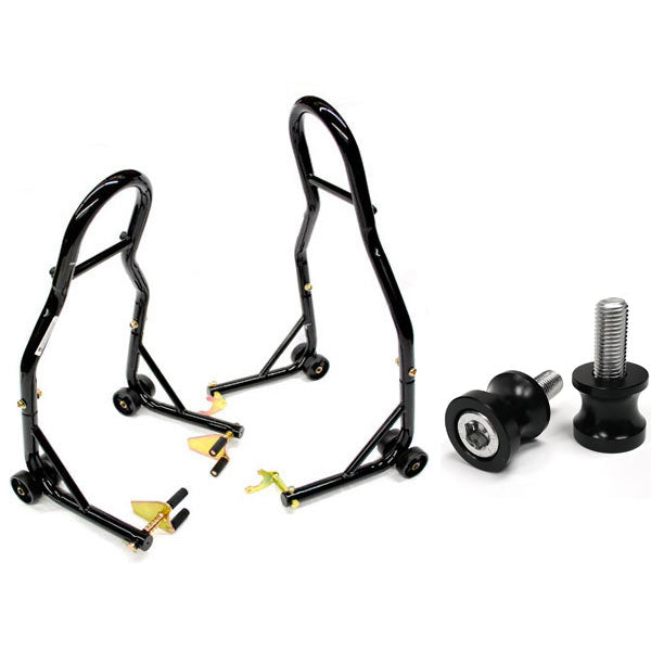 Venom Front Fork - Rear Spools Lift Swingarm Stands + 10mm Spools For Kawasaki Ninja 650R