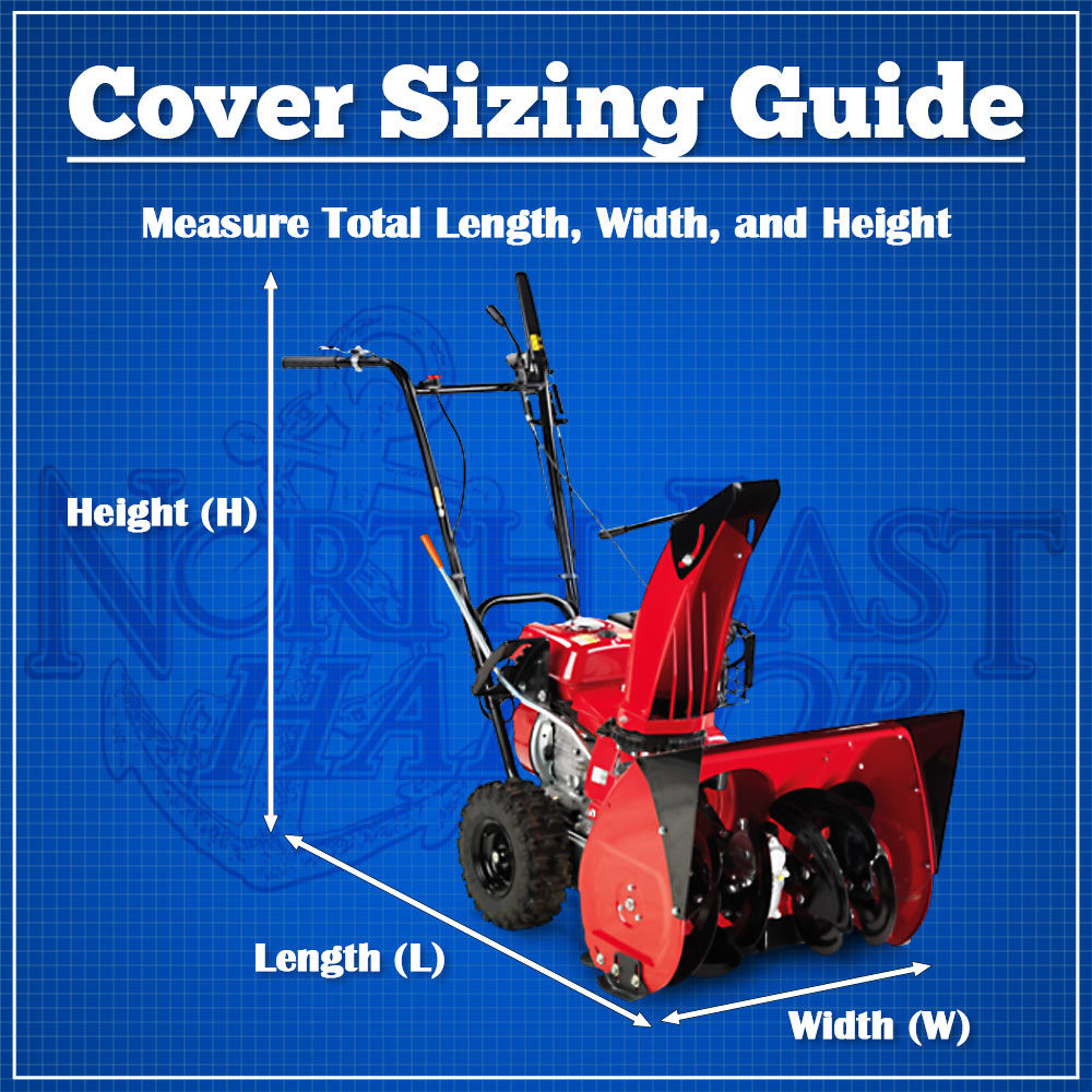 Snow Blower Storage Cover - All Weather Protection - Black (47" x 30" x 37")