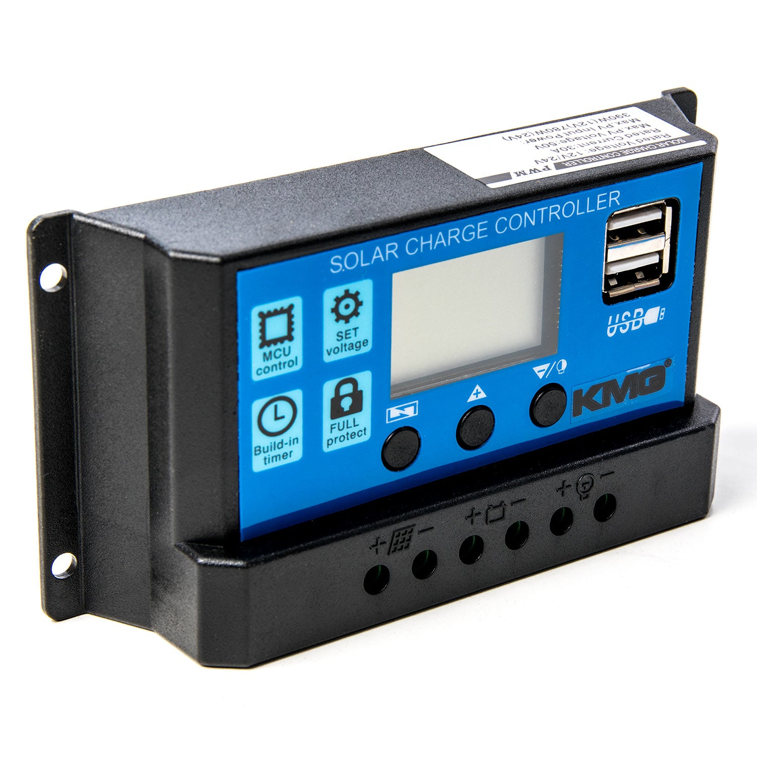 30A Solar Panel Controller Battery Charge Regulator 12V/24V Auto With Dual USB