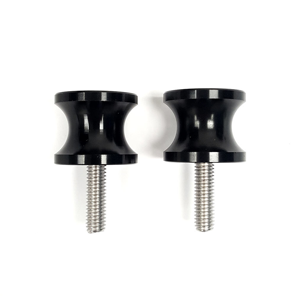Low Profile 6mm Black Swingarm Spools (Fits Most Yamaha Bikes)