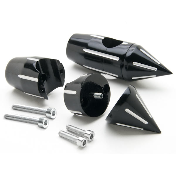 2 1/4" Spiked Black Motorcycle Handlebar Pullback Risers (1" Bar)