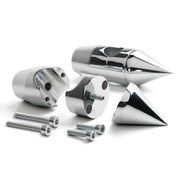 2 1/4" Spiked Chrome Motorcycle Handlebar Pullback Risers (1" Bar)