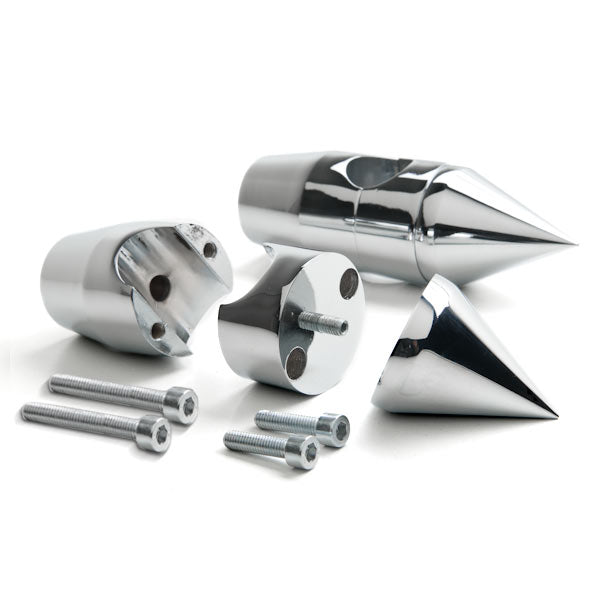 2 1/4" Spiked Chrome Motorcycle Handlebar Pullback Risers (1" Bar)