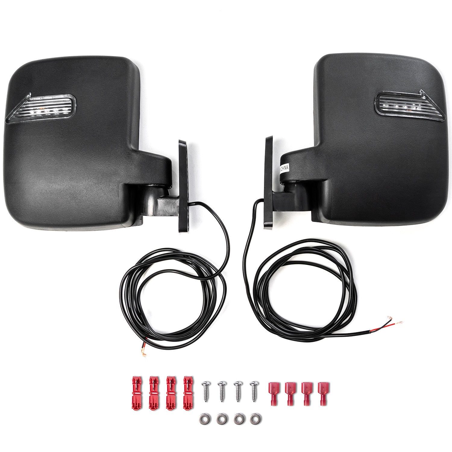 Universal Golf Cart Side Mirrors w/ Turn Signals for EZGO, Club Car, Yamaha, Etc