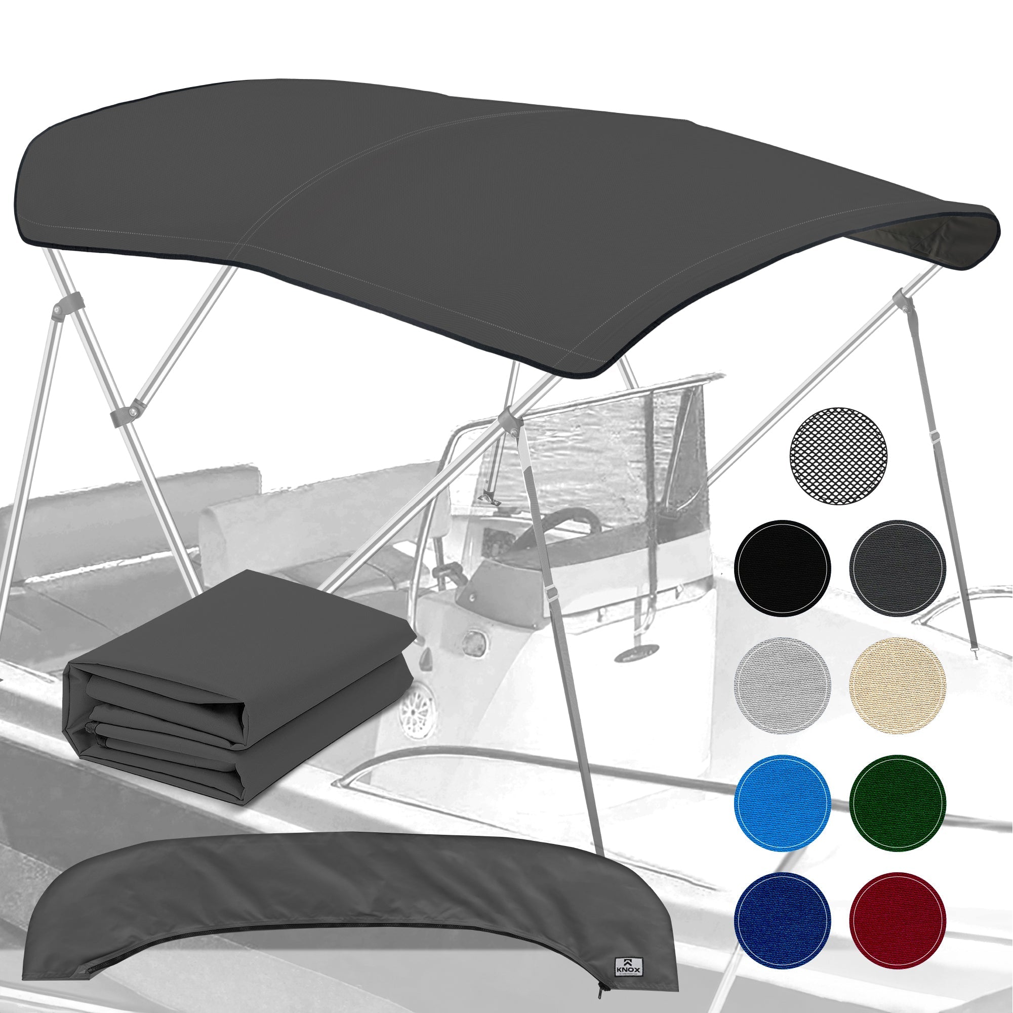 KNOX Universal Replacement Canvas Cover for 3-Bow Bimini Tops