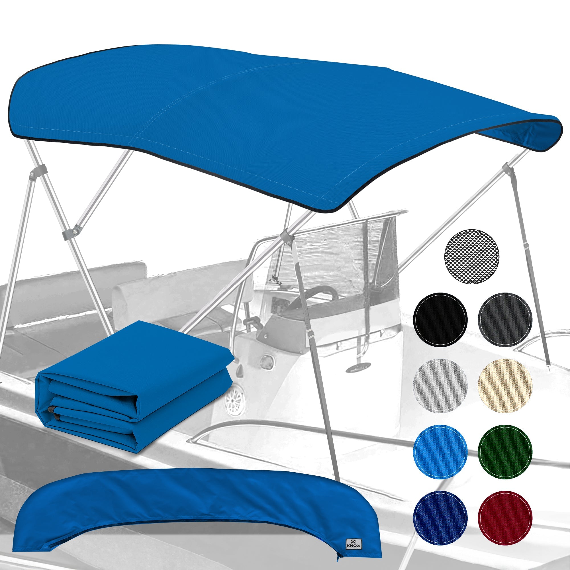 KNOX Universal Replacement Canvas Cover for 3-Bow Bimini Tops