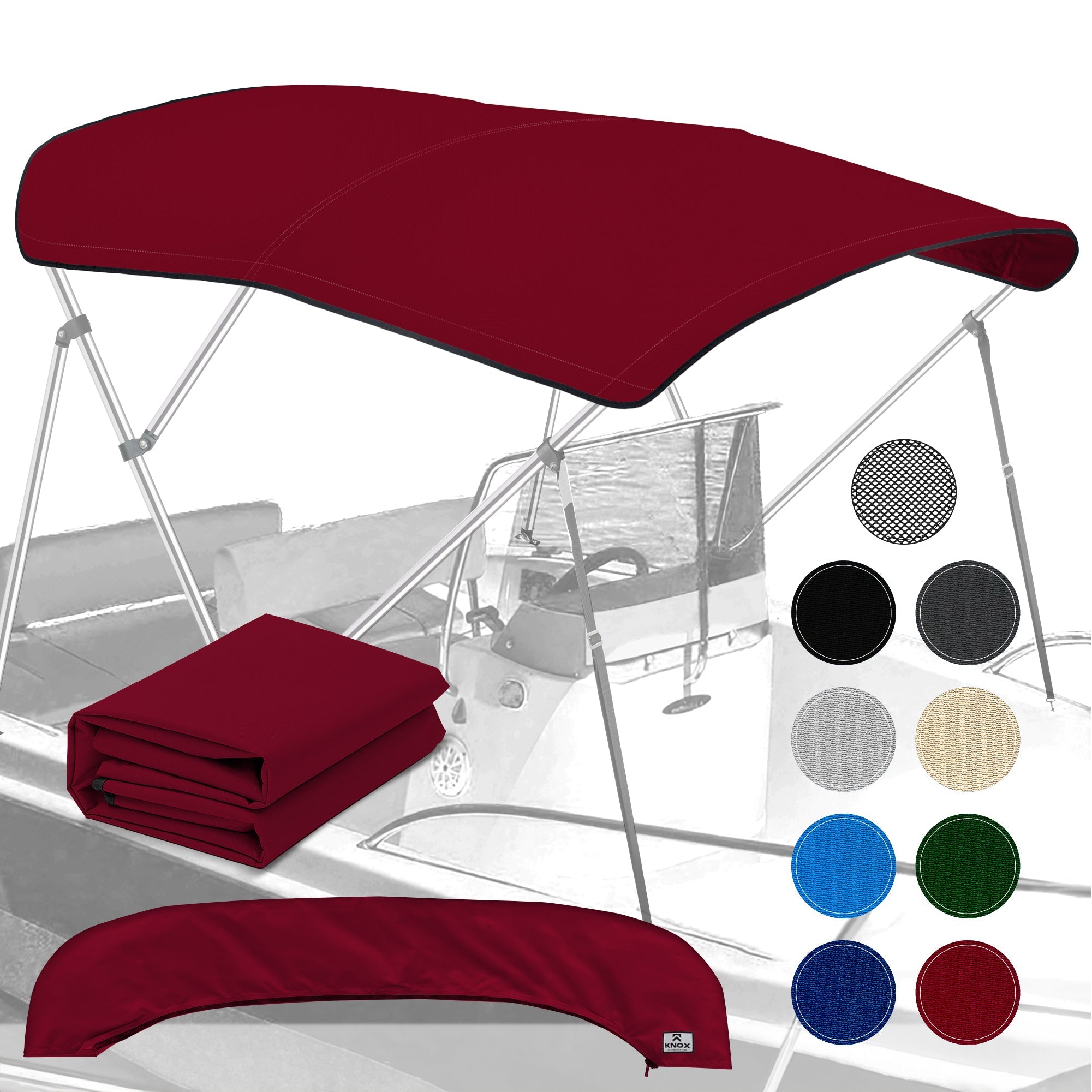 KNOX Universal Replacement Canvas Cover for 3-Bow Bimini Tops