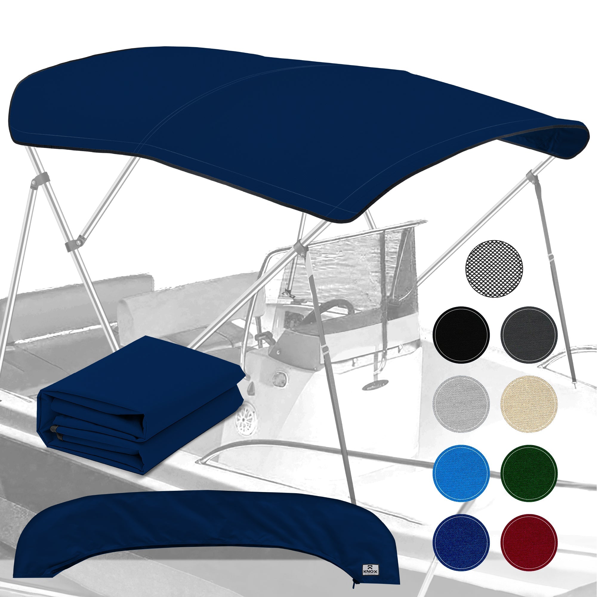 KNOX Universal Replacement Canvas Cover for 3-Bow Bimini Tops