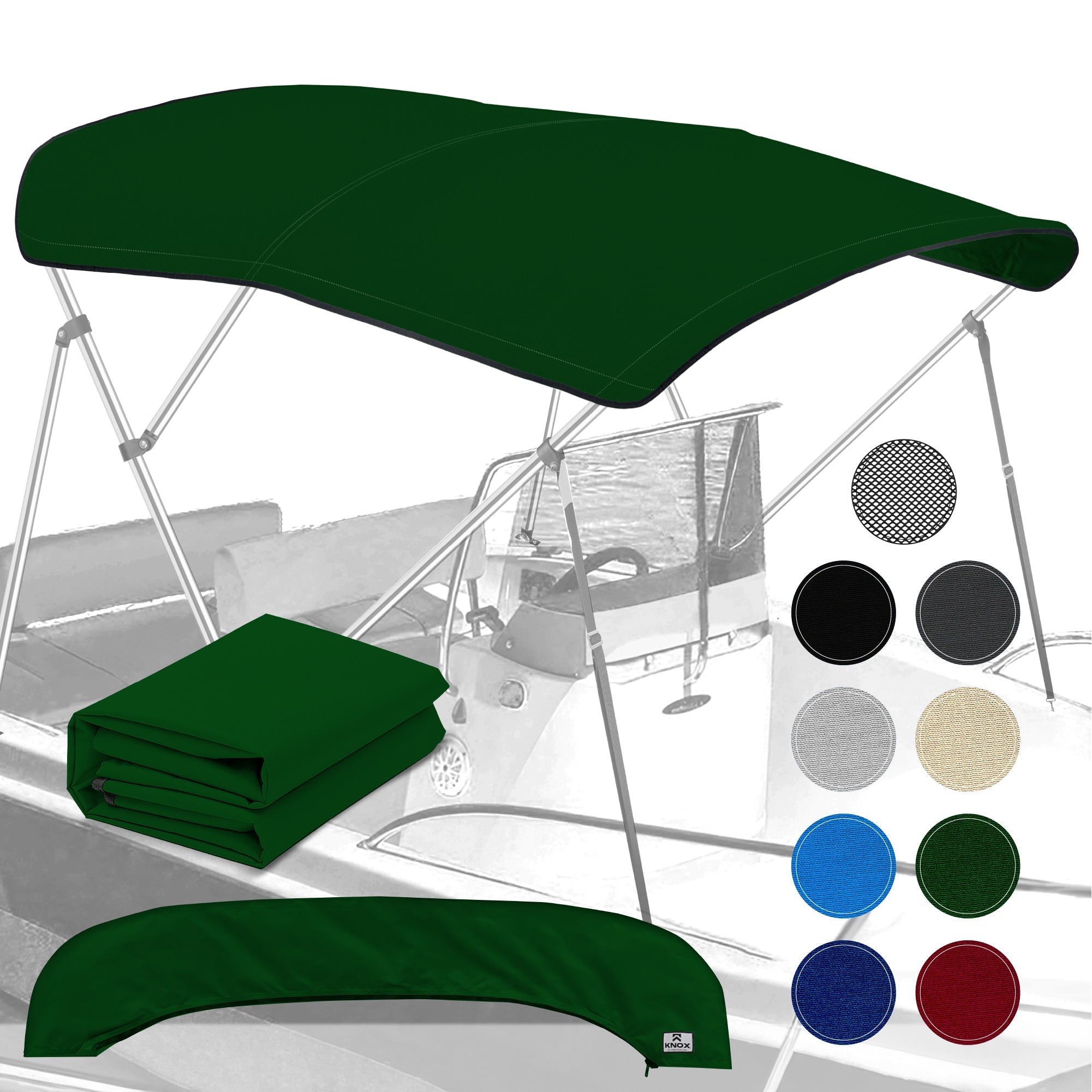 KNOX Universal Replacement Canvas Cover for 3-Bow Bimini Tops