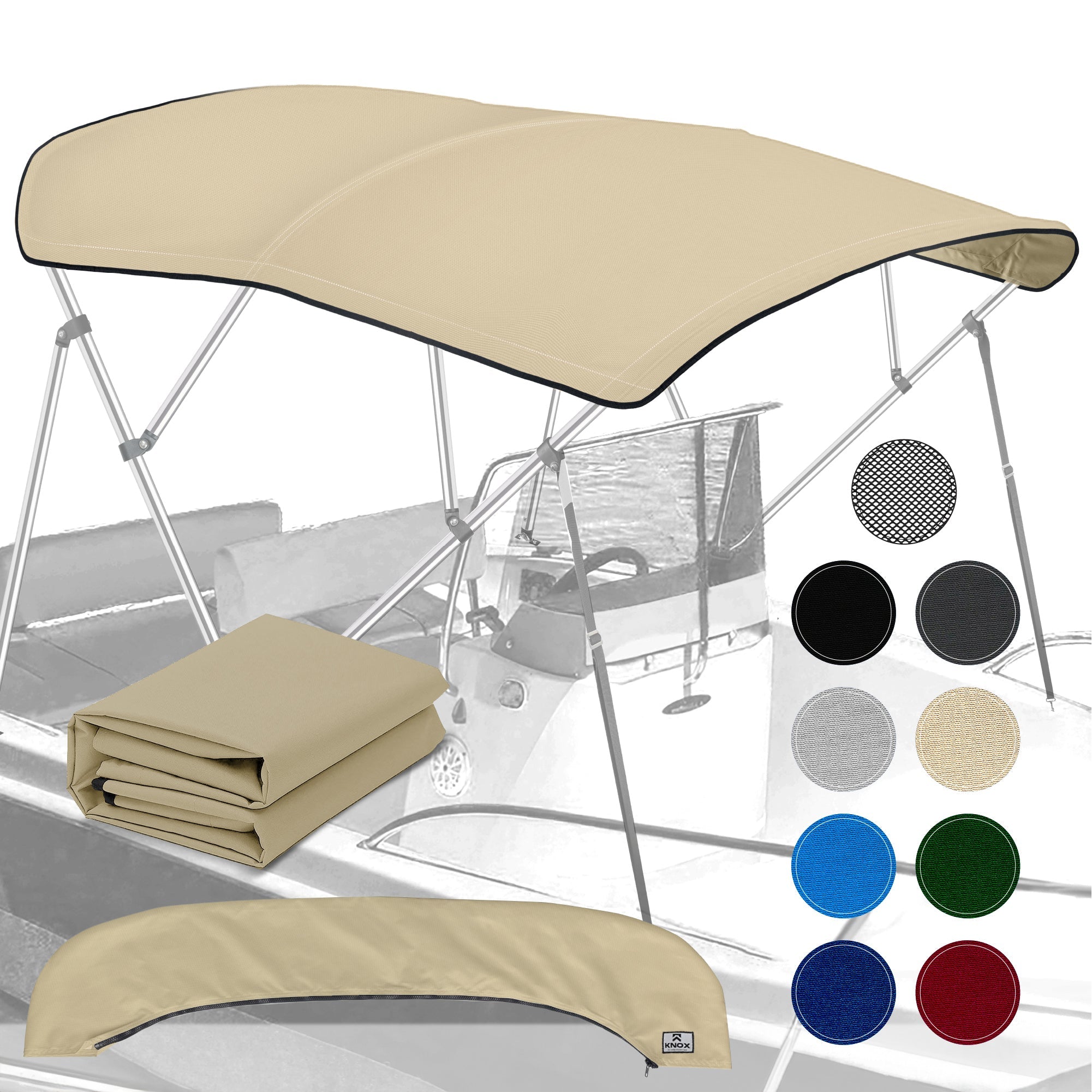 KNOX Universal Replacement Canvas Cover for 4-Bow Bimini Tops