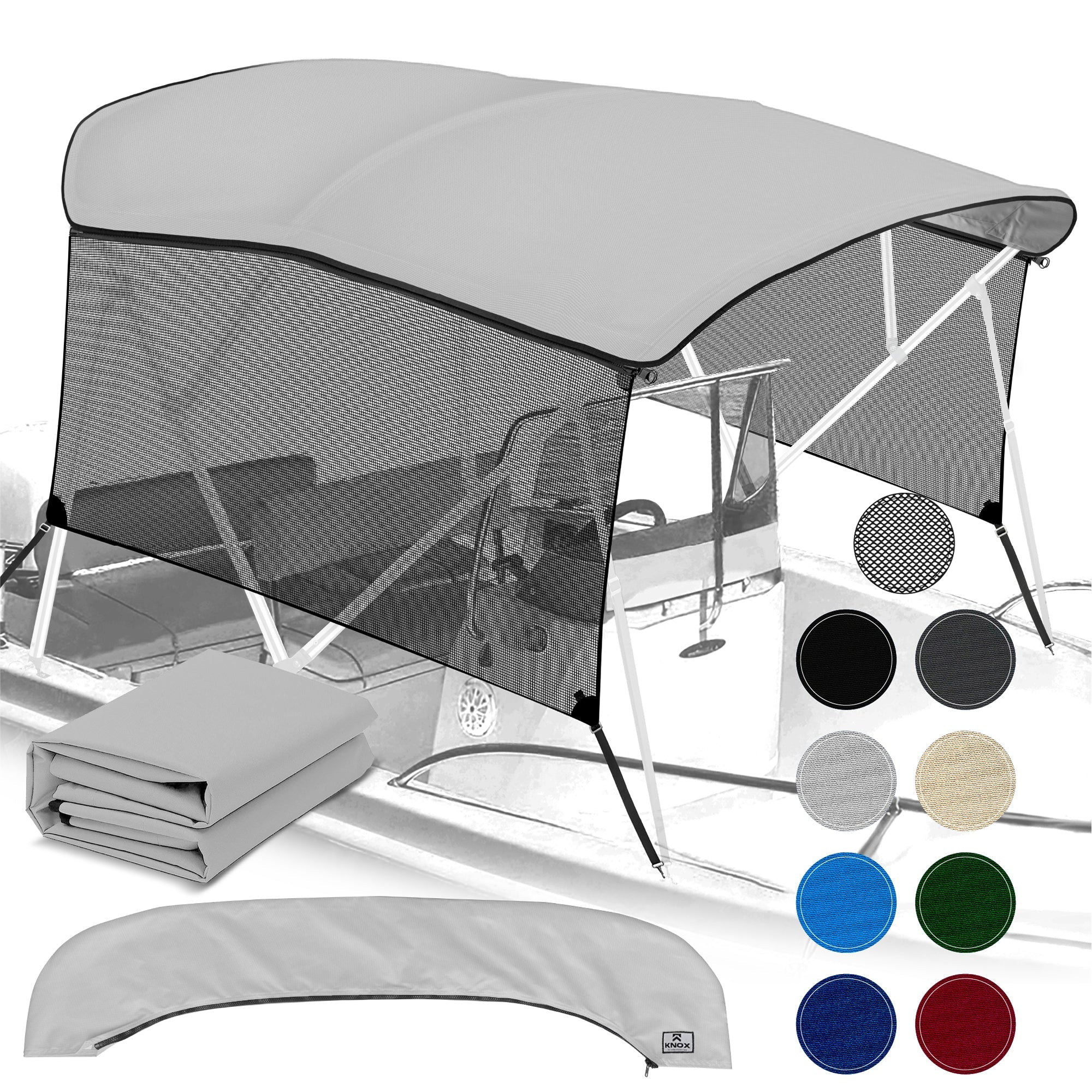 KNOX Universal 4 Bow Bimini Top Replacement Canvas & Mesh Sidewalls