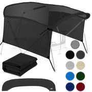 KNOX Universal 4 Bow Mesh Bimini Top Replacement Canvas & Sidewalls with Storage Boot