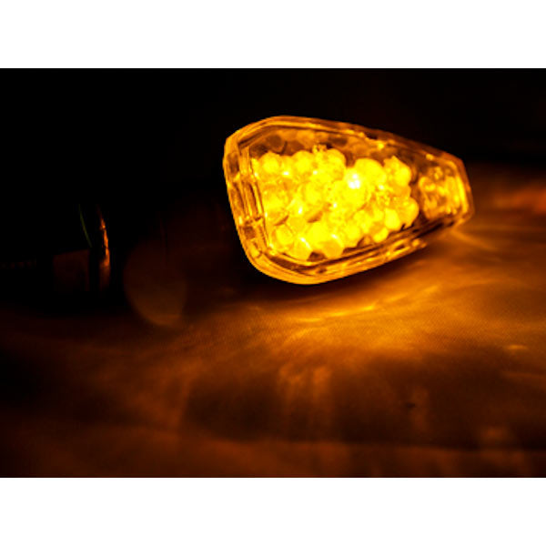 2pcs LED Smoke Mini Motorcycle Turn Signals Indicators Blinkers Lights