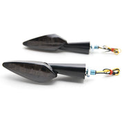 Black Custom LED Turn Signals Smoke Lens Indicator Lights Lamp Chopper Cruiser