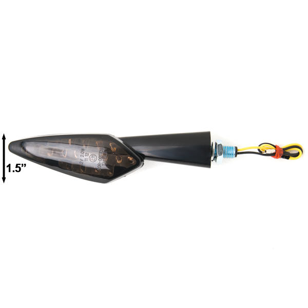 Black Custom LED Turn Signals Smoke Lens Indicator Lights Lamp Chopper Cruiser