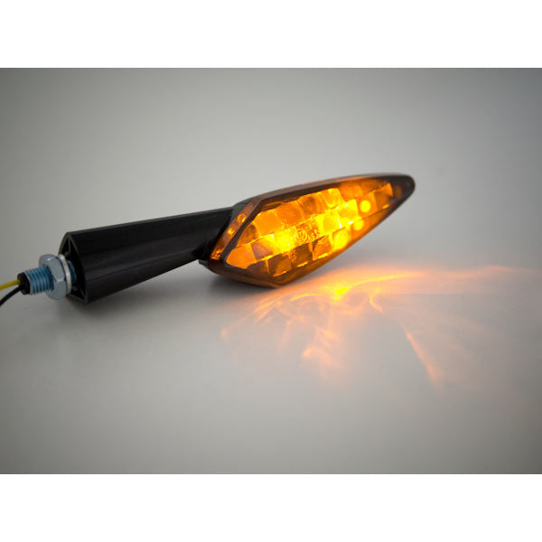 Black Custom LED Turn Signals Smoke Lens Indicator Lights Lamp Chopper Cruiser