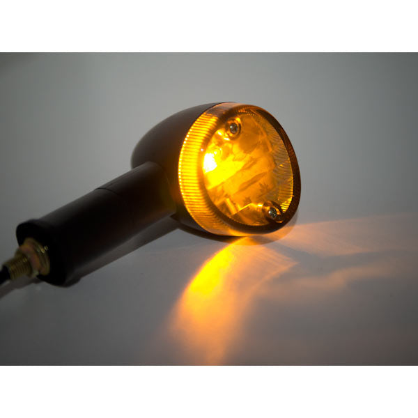 Bike Indicator 4 Pack - Front Rear Motorcycle Turn Signals Black Amber Lights