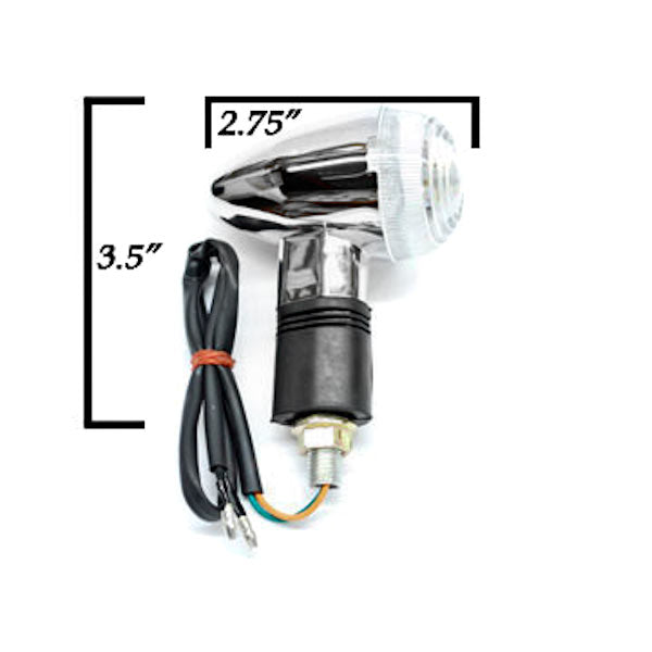 Motorcycle 2 pcs LED Chrome Clear Bullet Turn Signals Indicators