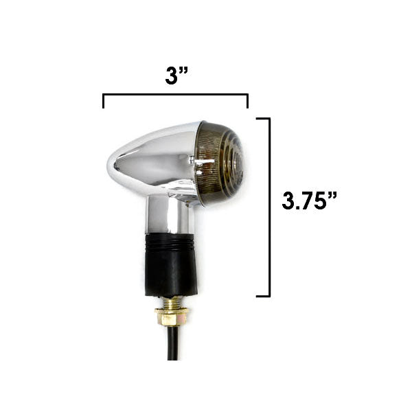 JMTBNO Chrome Smoke Bullet Turn Signals – Amber Halogen, Universal Fit