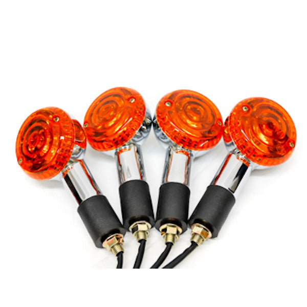 Motorcycle 4 pcs Chrome Round Turn Signals Indicators