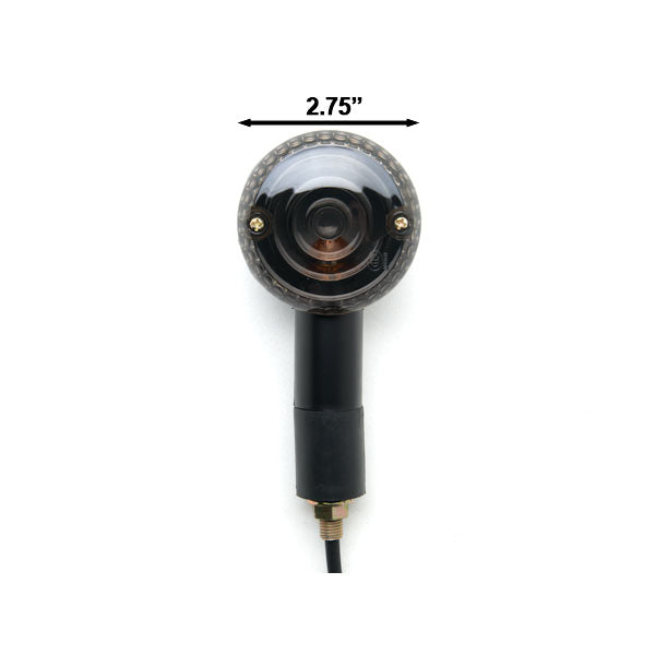 Custom Black Motorcycle Round Turn Signals Light Lamp Smoke Lens Blinkers Pack