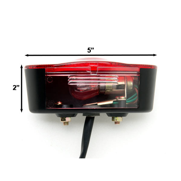 Red Brake Tail Light Bulb Lens Quad, ATV, Motorcycle Bike Brake W/ License Light