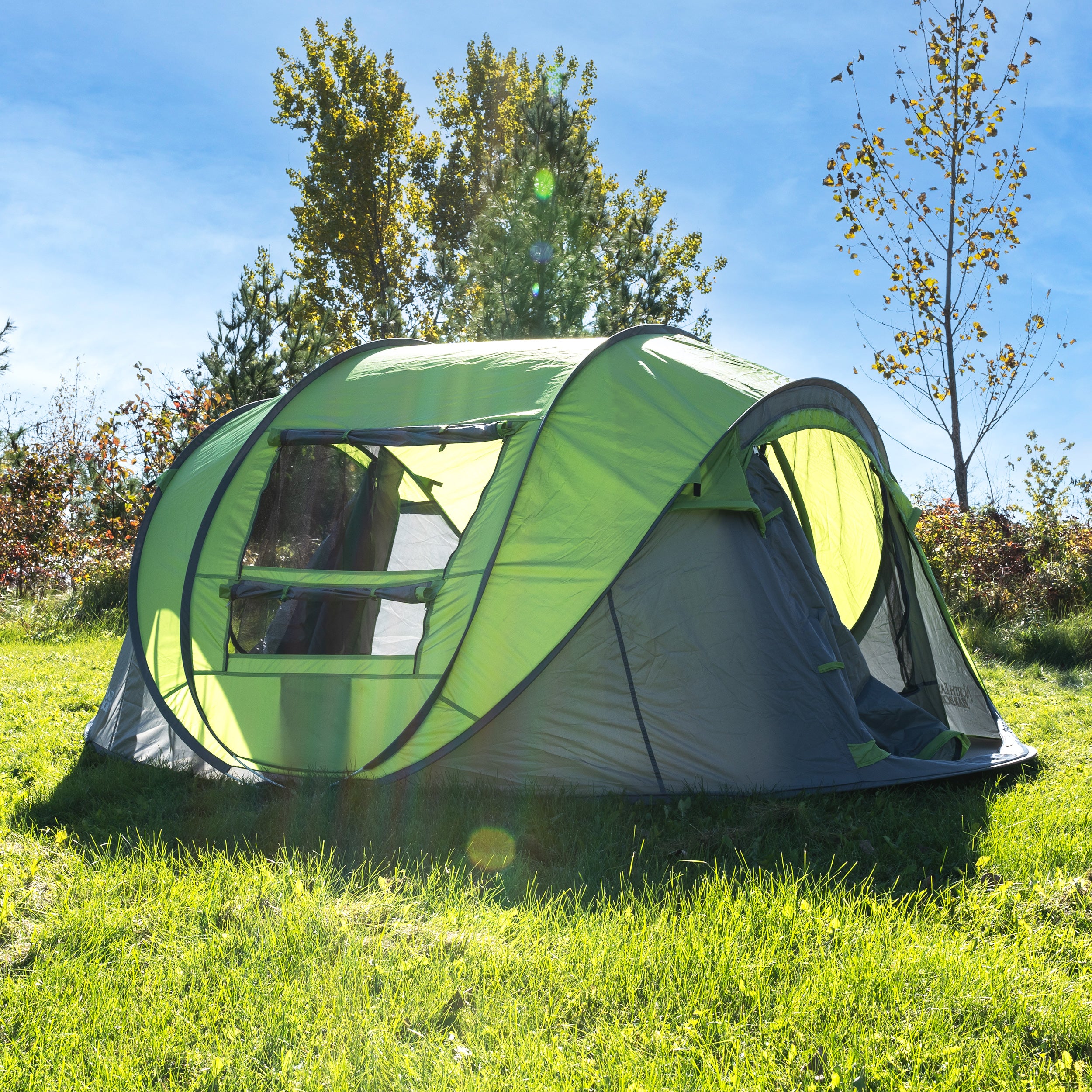 4-Person Instant Pop-up Tent Easy Setup Water Resistant Double Layered Fabric, Portable Tent with Carry Bag, Green, 9.2'L x 6.9'W x 3.9'H