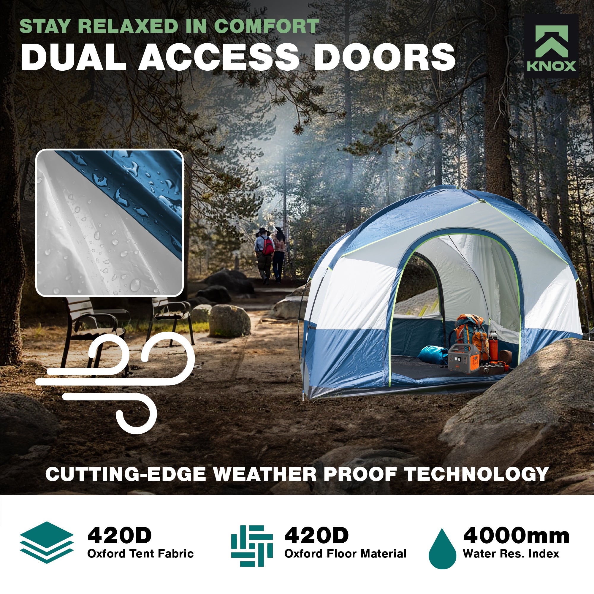 KNOX Universal SUV Tent, 6 - 8 Person Tent, SUV Camper, Tent Camping Essentials
