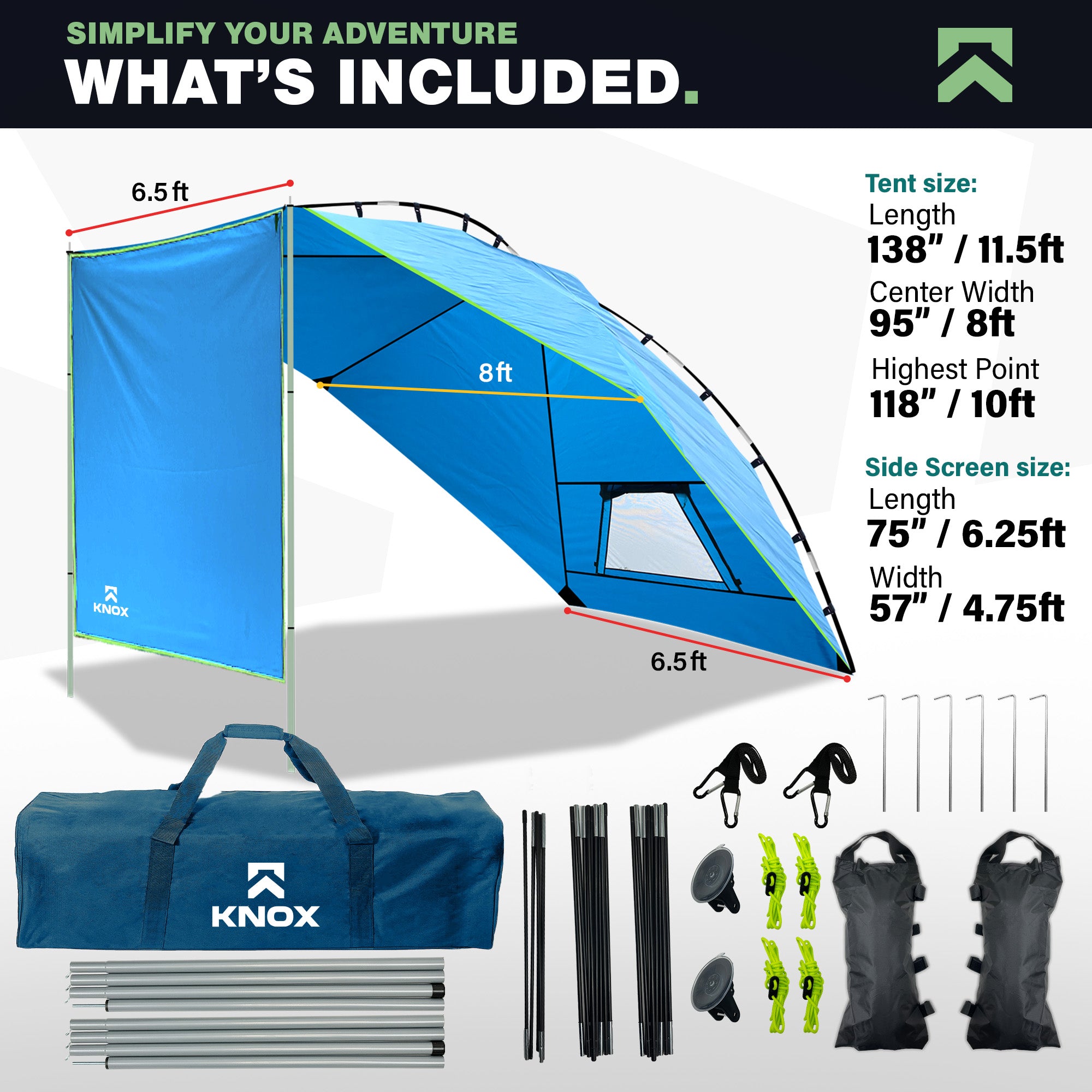 KNOX Universal Canopy Tent for Camping with Sidewalls