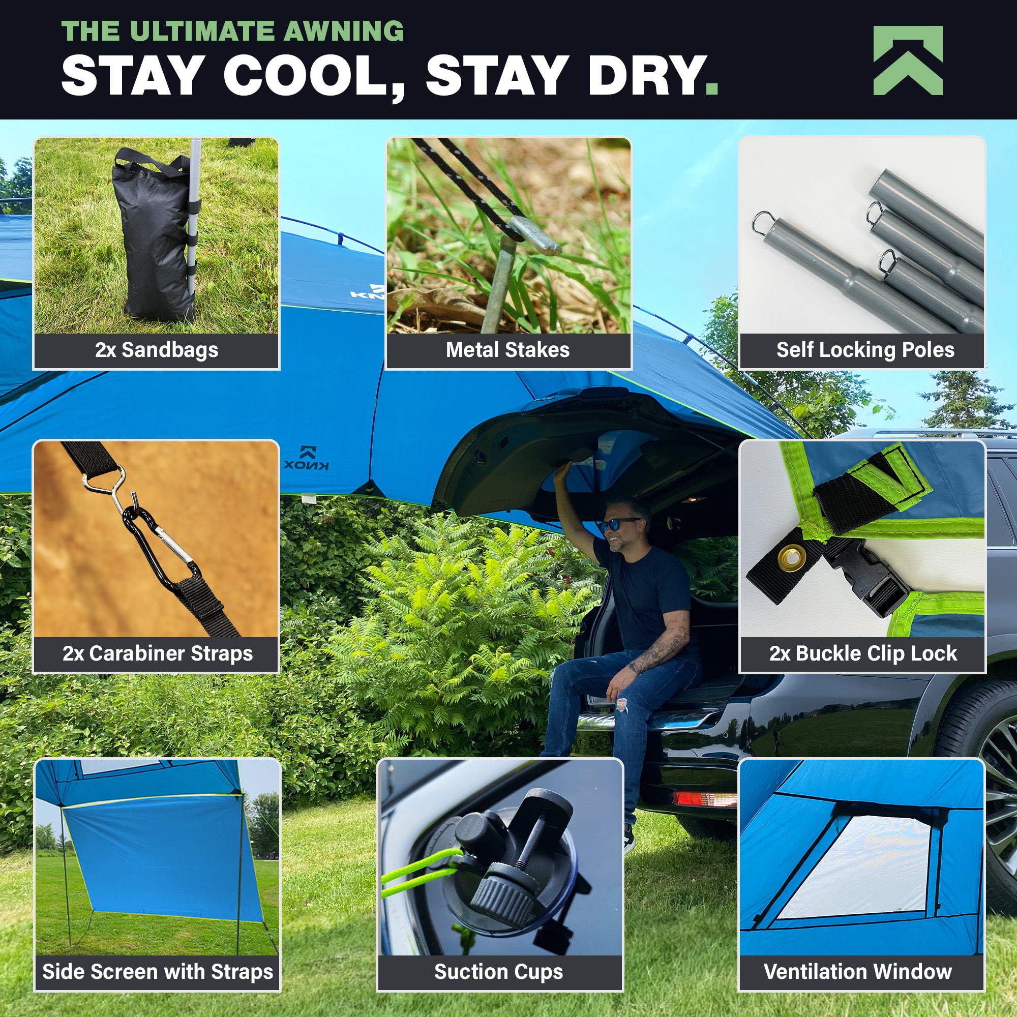 KNOX Universal Canopy Tent for Camping with Sidewalls