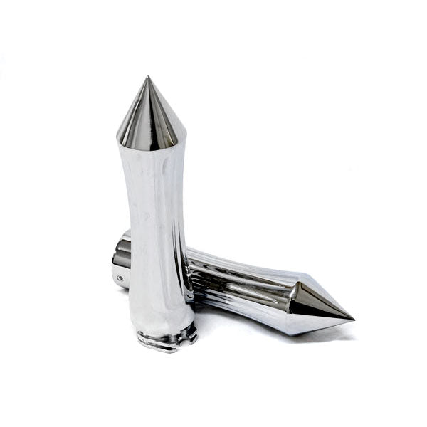 Spiked Custom Chrome Motorcycle Handlebar Hand Grips (1")