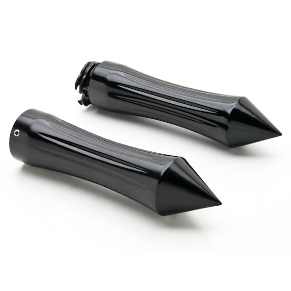 Spiked Custom Black Motorcycle Handlebar Hand Grips (1")