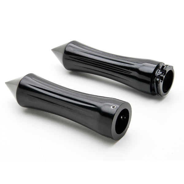 Spiked Custom Black Motorcycle Handlebar Hand Grips (1")